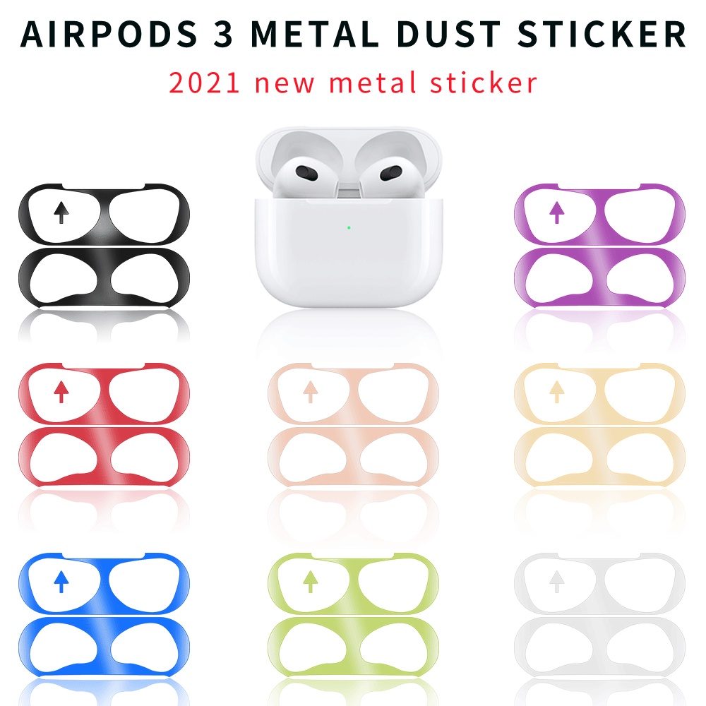 Miếng dán chống bụi chống trầy thích hợp cho hộp tai nghe Apple AirPods 1 2 3 Pro Apple AirPods 2 1 3