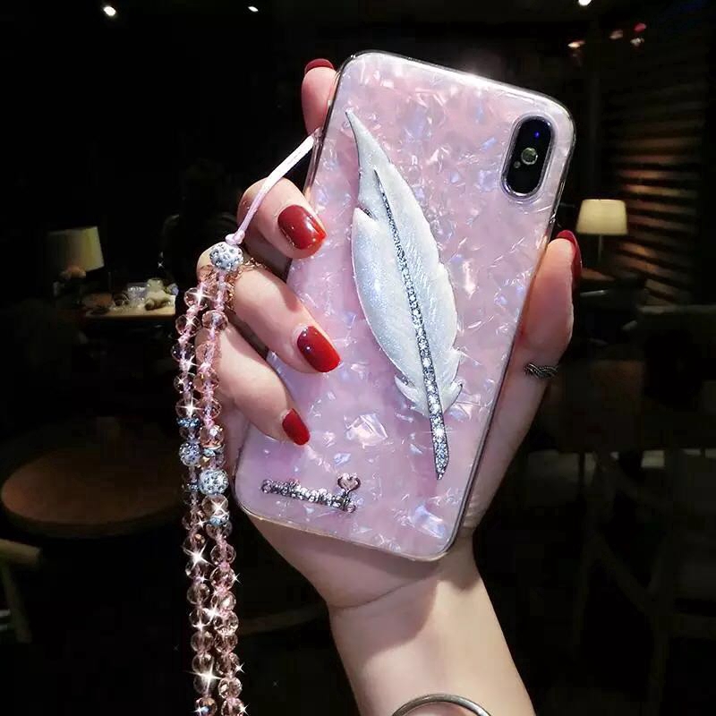 Ốp điện thoại hình lông vũ cho Samsung Galaxy S7/egde S8 S9 S10 PLUS S10e/lite Note8 Note9 J2 J7  J5 J710 J510