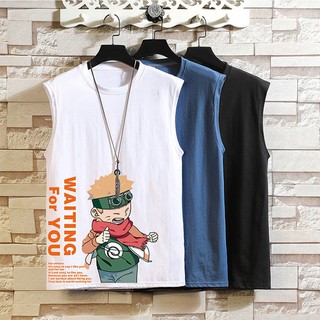 Bộ ba lỗ cho bé trai, bé gái chất cotton thấm hút mồ hôi size đại đến 65kg - Naruto