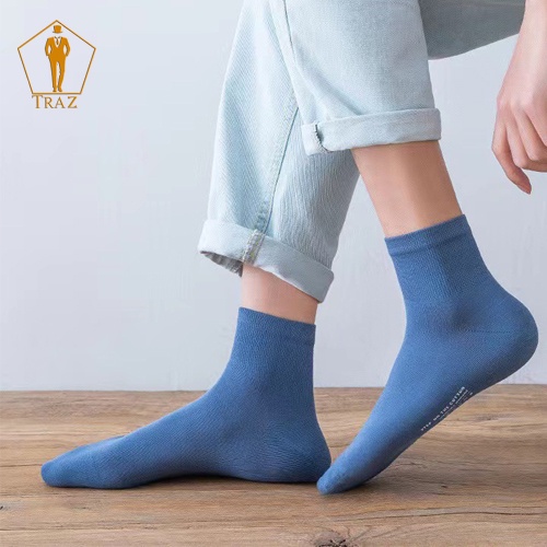 Tất Vớ cổ cao TRAZ nữ nam trơn chất vải mềm dày thoáng khỉ Unisex Hàn Quốc