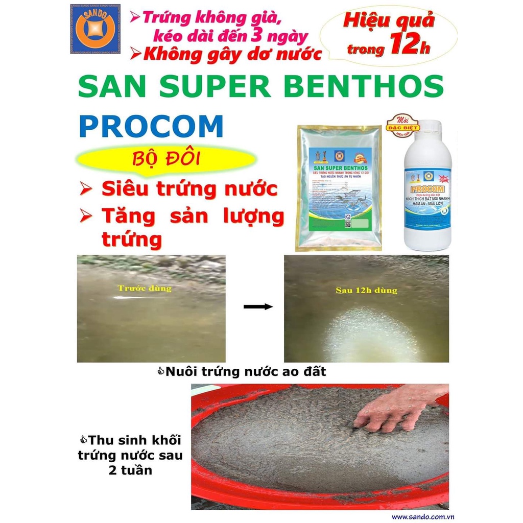 TẠO BO BO TRỨNG NƯỚC SANSUPER BENTHOS ( túi 200g, 1kg) [SANDO]