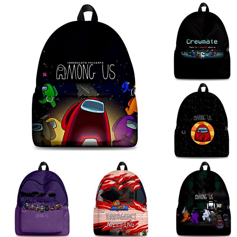 Among Us Game School Bag Students Backpack Rucksack Shoulder Travel Zipper Bag