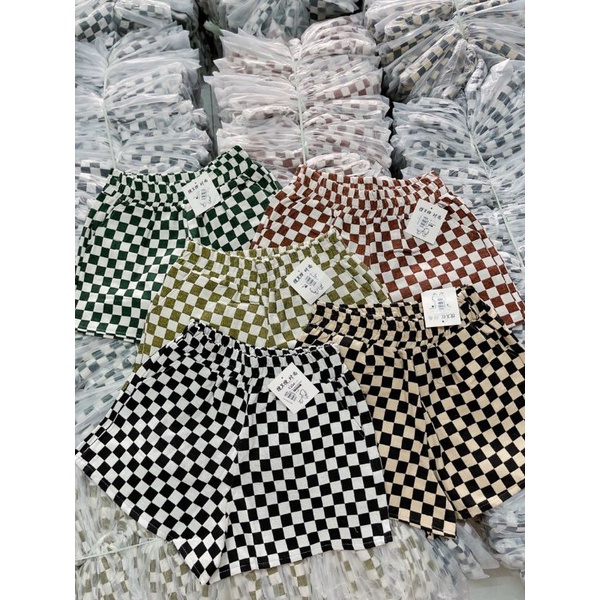 Quần shorts ống rộng Caro CAO CẤP ( HÌNH THẬT 100%)