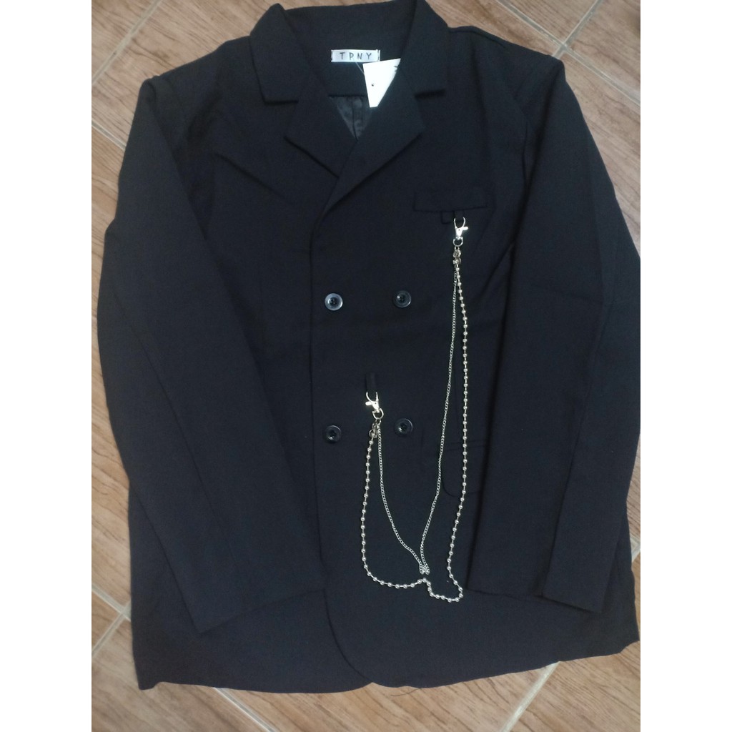 Sẵn Đen-L,(Hàng Đẹp)Ảnh thật 4 hình cuối-2W355.Áo blazer unisex nam nữ phong cách Harajuku Hàn Quốc