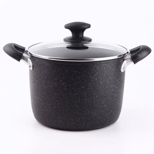 Nồi chiên, rán,nấu Vân đá chống dính SARA NHẬT BẢN cực tốt (dùng cho bếp từ ) size 22 cm cao 7086
