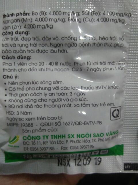 Phân bón Canxi Bo giúp lớn trái, đẹp trái, chống thối trái, héo trái, nứt trái, rụng trái non, ngăn ngừa nấm