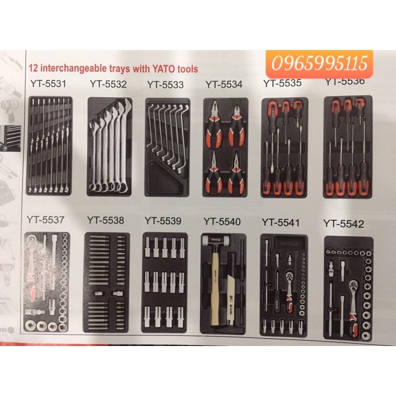 Tủ đựng đồ nghề sửa chữa YATO 6 ngăn 177 chi tiết YT-55300