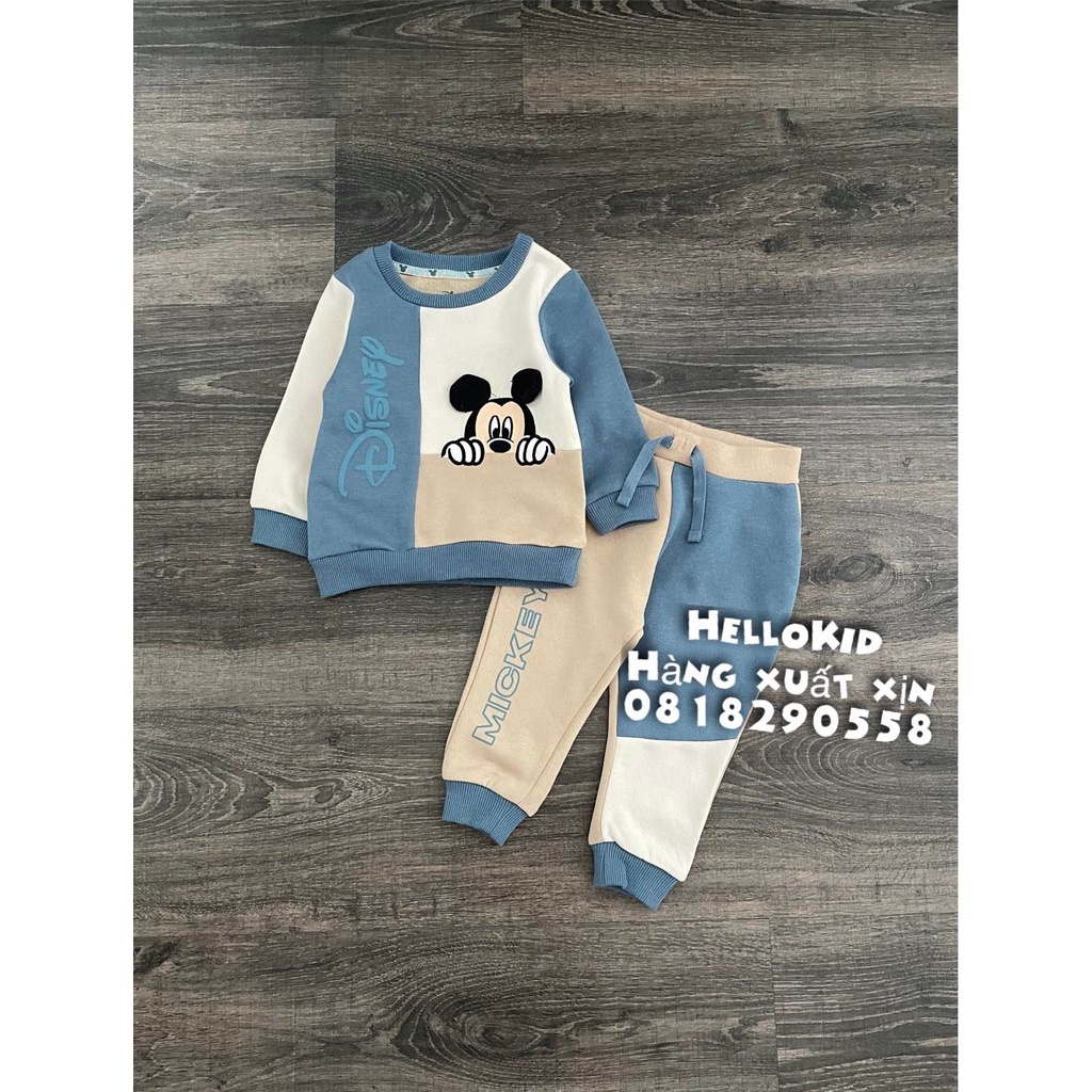 B435 - Bộ nỉ mickey phối màu bé trai