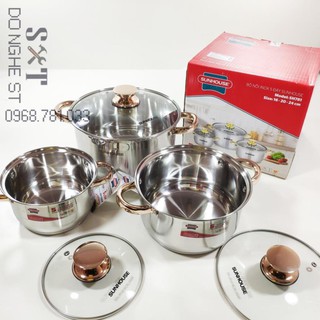 Bộ nồi Inox Sunhouse bếp từ 5 đáy cao cấp - SH781