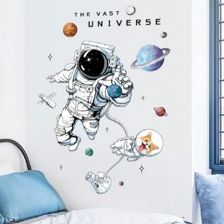 Miếng dán tường Vinyl hình phi hành gia, dễ chùi rửa