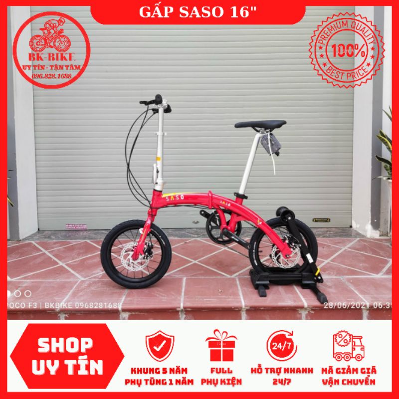 Xe Đạp Gấp Saso - Full Nhôm, Groupset Shimano 7 Speed, Bánh 16 (m25 - m75)