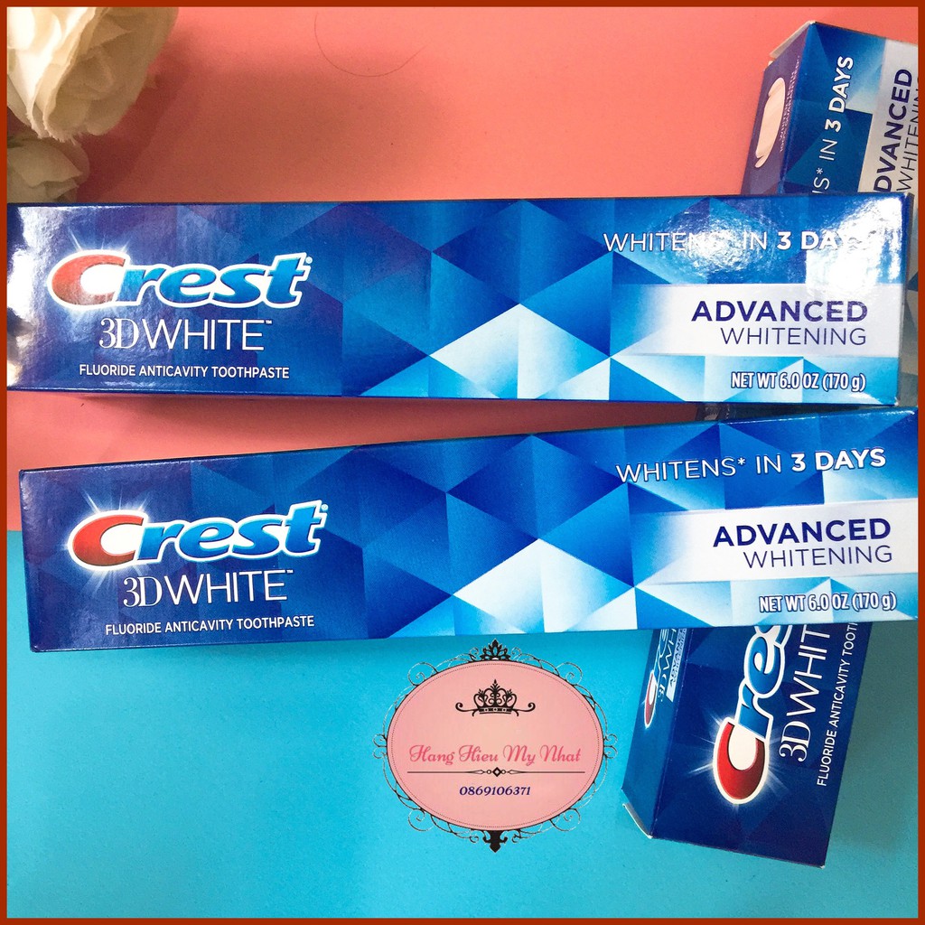 Kem đánh răng Crest 3D Advanced whitening 170G