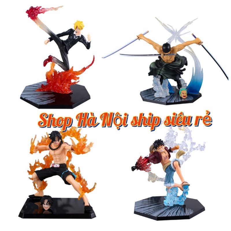 Mô hình One Piece nhân vật Ace Luffy Sanji Zoro hàng không hộp