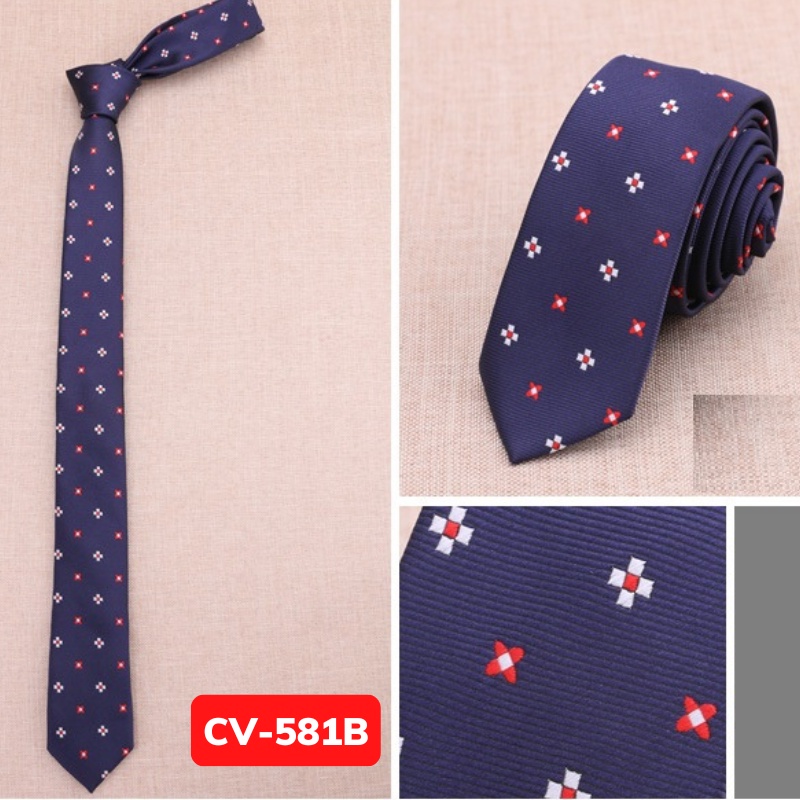 Cà vạt Nam bản nhỏ 5cm thời trang phong cách Hàn Quốc, Calavat sinh viên, Cavat chú rể, Cravat dự tiệc CV-581