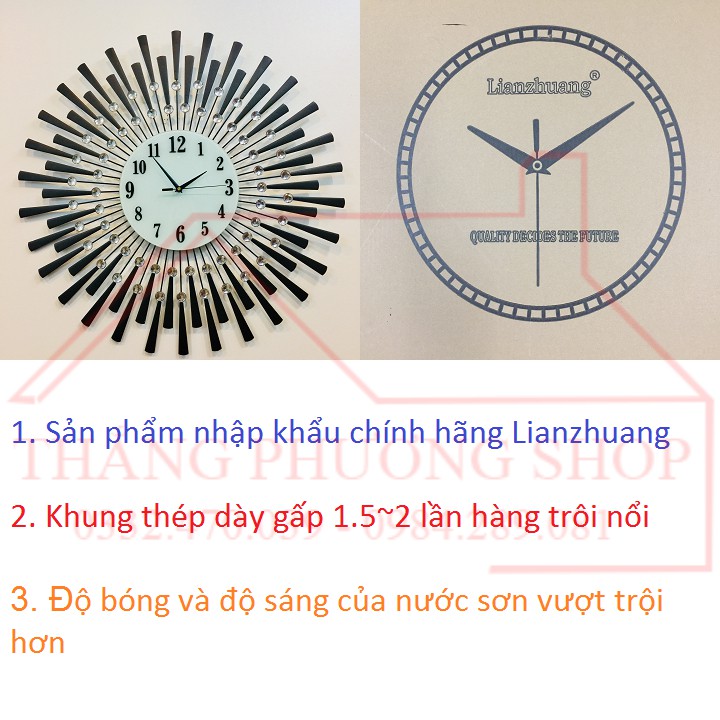 Đồng Hồ Treo Tường Ánh Mặt Trời TP-021B (Tặng Máy Đồng Hồ Thay Thế)