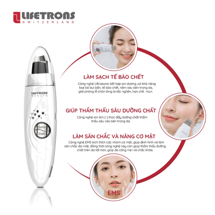 Máy tẩy tế bào chết và nâng cơ mặt Lifetrons UI-400 - Bảo hành chính hãng 12 tháng