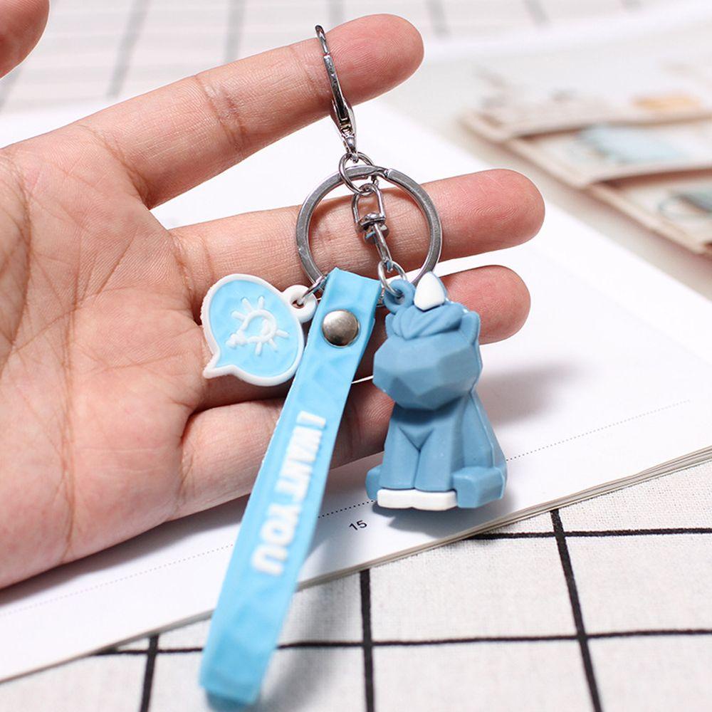 Móc Khóa Silicon Màu Ngà Hình Gấu Trúc / Khủng Long Hoạt Hình Dễ Thương