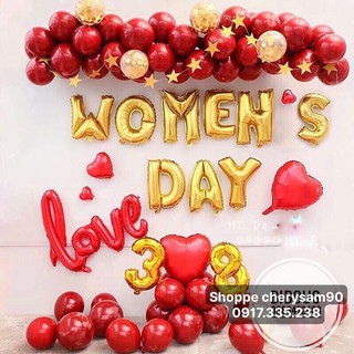 🌺 Happy WoMEN S Day  8/3 Bóng Trang Trí 🌸Tặng Bơm Và Keo