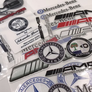 Miếng Dán Logo 3D Trang Trí Xe Hơi Benz AMG Apple