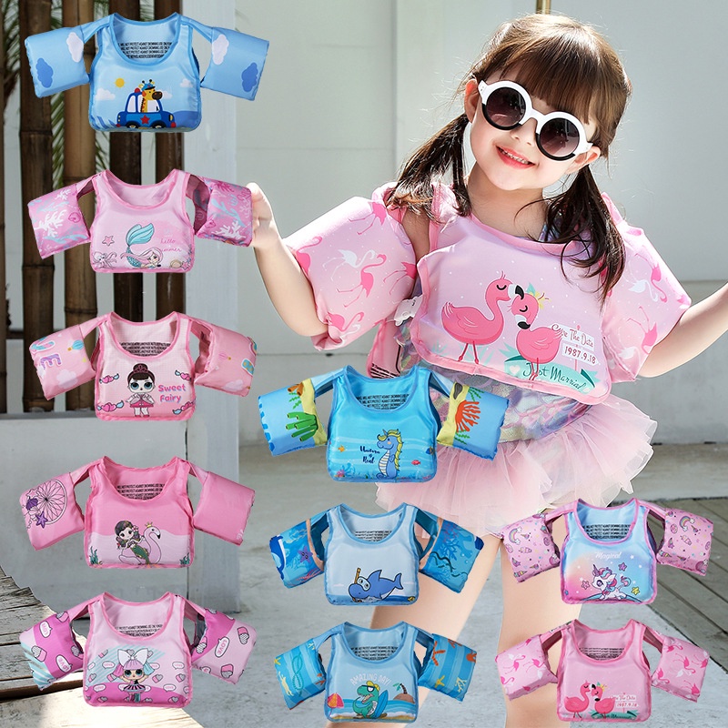 Áo Phao Đeo Cánh Tay Họa Tiết Hoạt Hình Dành Cho Bé 2-6 Tuổi