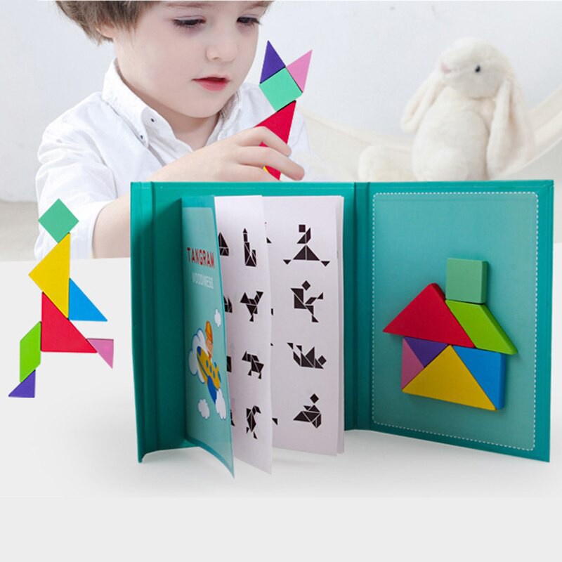 Xếp hình gỗ 3D Montessori Luyện tư duy cho bé Tangram Wooden puzzle