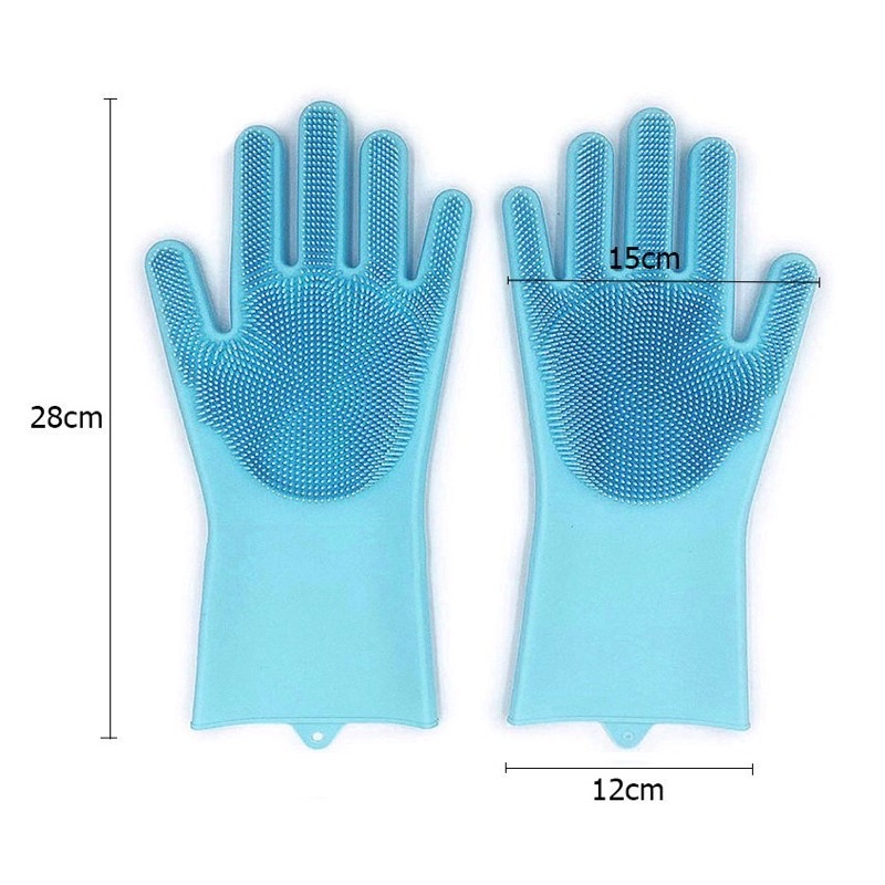 Gang tay cao su rửa chén silicon siêu dai đa năng, Gang tay rửa bát gai lòng bàn tay 2.1