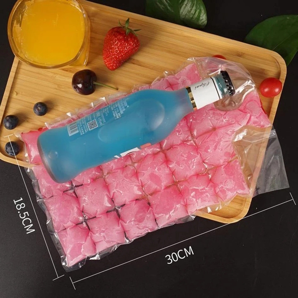 Set 10 Túi Làm Đá Bằng Nhựa PE Thiết Kế 24 Ngăn Dùng Một Lần