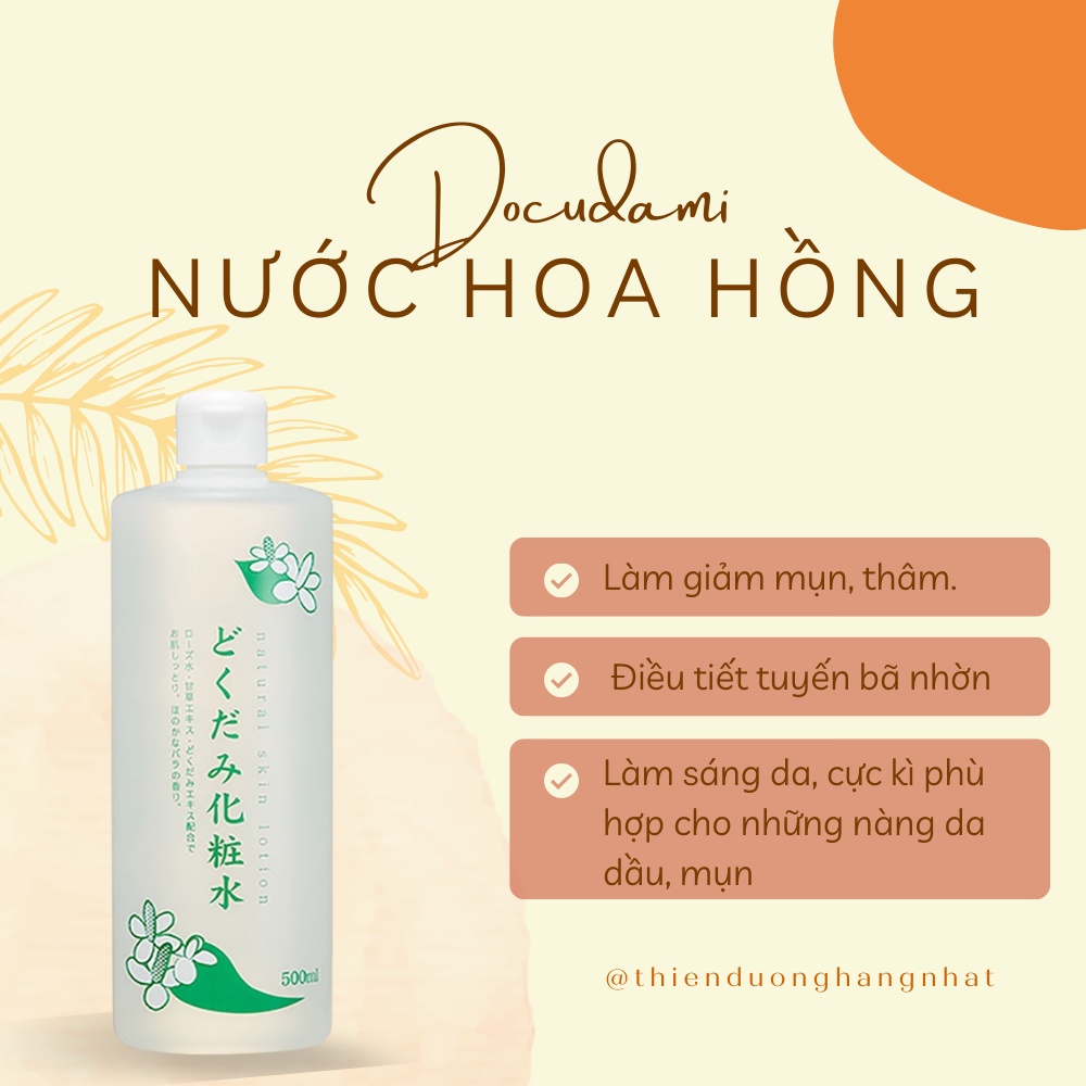 Nước hoa hồng diếp cá tía tô Dokudami 500ml Nhật Bản