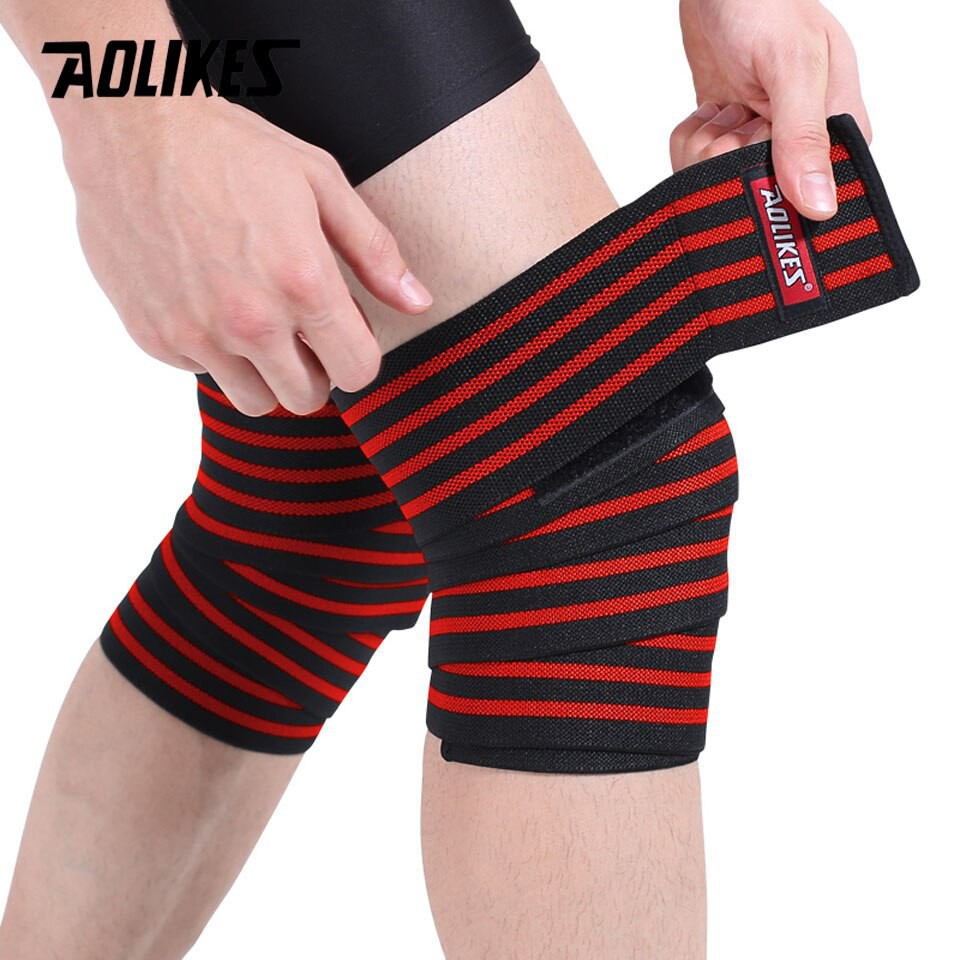 Bộ 2 băng quấn đầu gối AOLIKES A-7167 hỗ trợ squat tập gym bảo vệ khớp gối knee compression straps