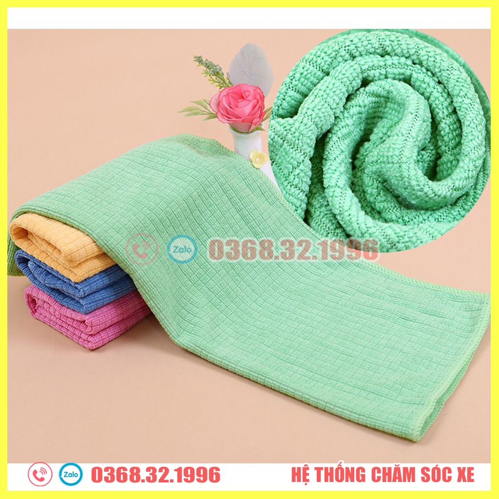 [Mã LIFEAU5SALE giảm 20k đơn 50k] Khăn lau kính ô tô microfiber đa năng cao cấp 30x40cm