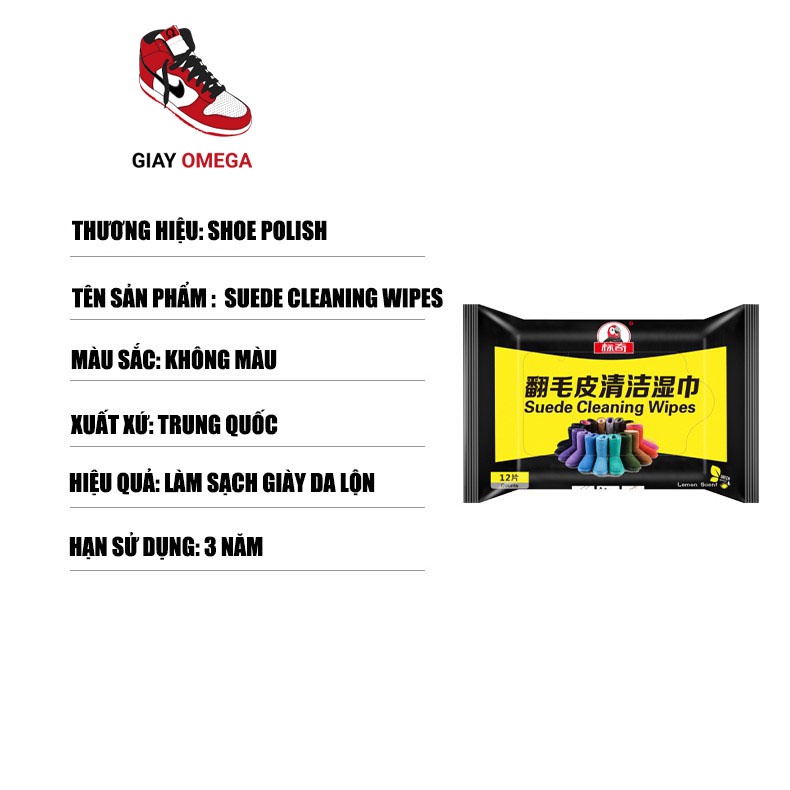 Khăn vệ sinh giày da lộn Suede Cleaning Wipes đa năng