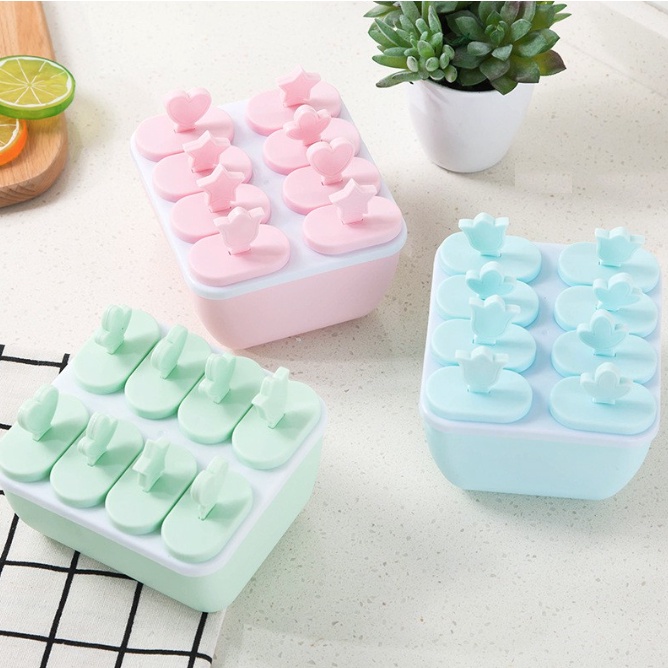 KHUÔN LÀM KEM 8 QUE CÓ NẮP ĐÂY