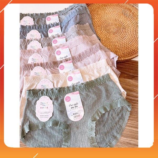 Quần lót nữ cotton thô kháng khuẩn mềm mại thoáng mát cạp viền ren Q2292