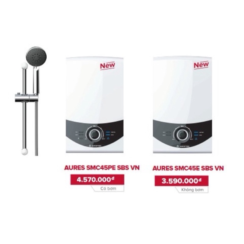 (MẪUMỚI) Bình nước nóng trực tiếp có bơm SMC45PE SBS chống giật, chính hãng