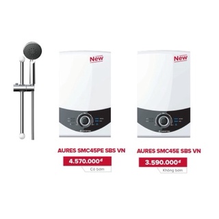 (MẪUMỚI) Bình nước nóng trực tiếp có bơm SMC45PE SBS chống giật, chính hãng
