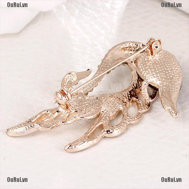 Ghim Cài Áo Hình Thiên Nga Đính Đá Pha Lê Xinh Xắn