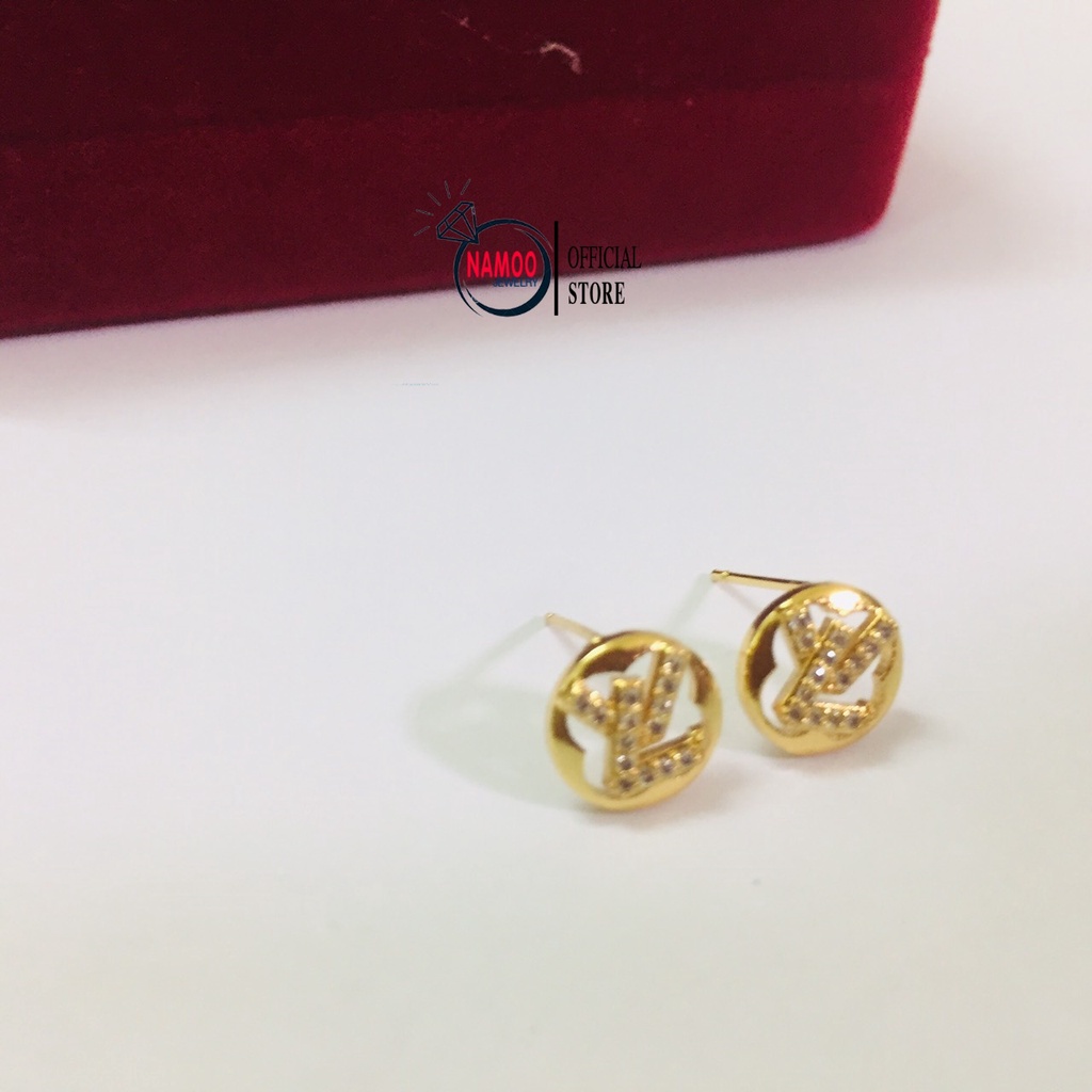 Bông Tai Đính Đá Dạng Nút Vặn T701, Khuyên Tai Mạ Vàng Nữ Namoo Jewelry