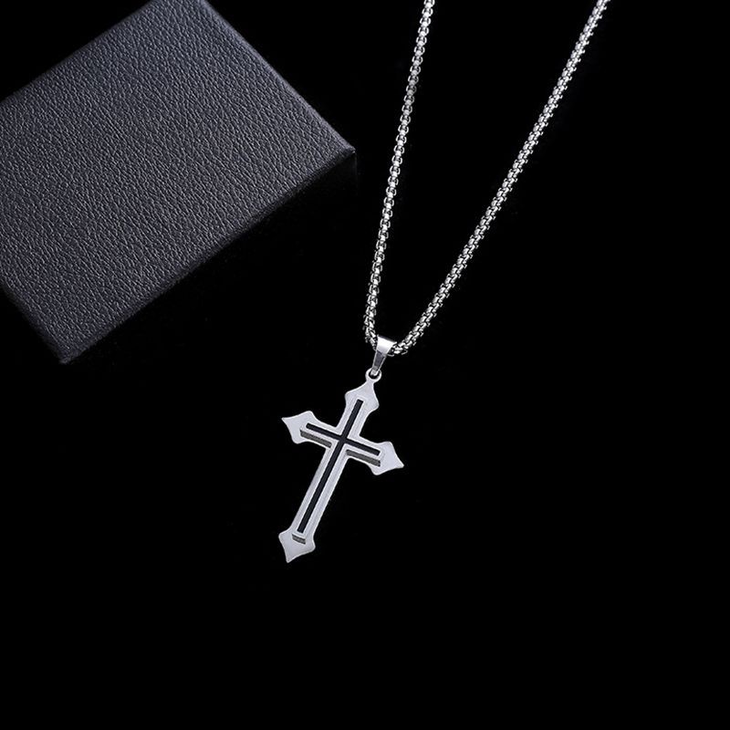 Dây Chuyền Titan Phối Mặt Hình Thánh Giá Phong Cách Hip Hop Harajuku Thời Trang Cho Nam Và Nữ 23082