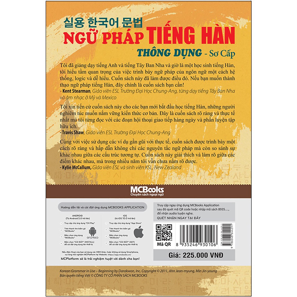 Sách - Ngữ Pháp Tiếng Hàn Thông Dụng - Sơ Cấp (Korean Grammar in use - Begining)