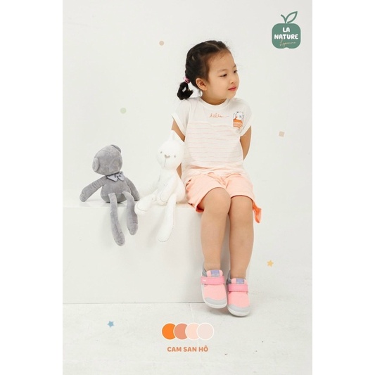 Bộ cộc tay La Pomme thời trang bé gái mềm mại đi học đi chơi thoải mái