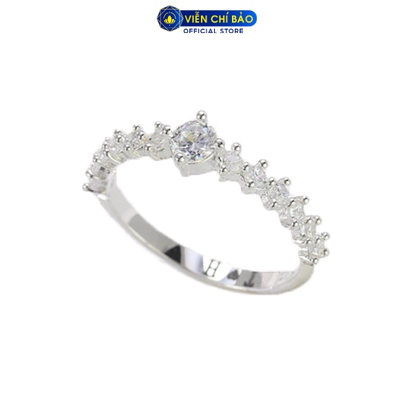 Nhẫn bạc nữ viền đính đá chất liệu bạc S925 thời trang phụ kiện trang sức nữ thương hiệu Viễn Chí Bảo N400345