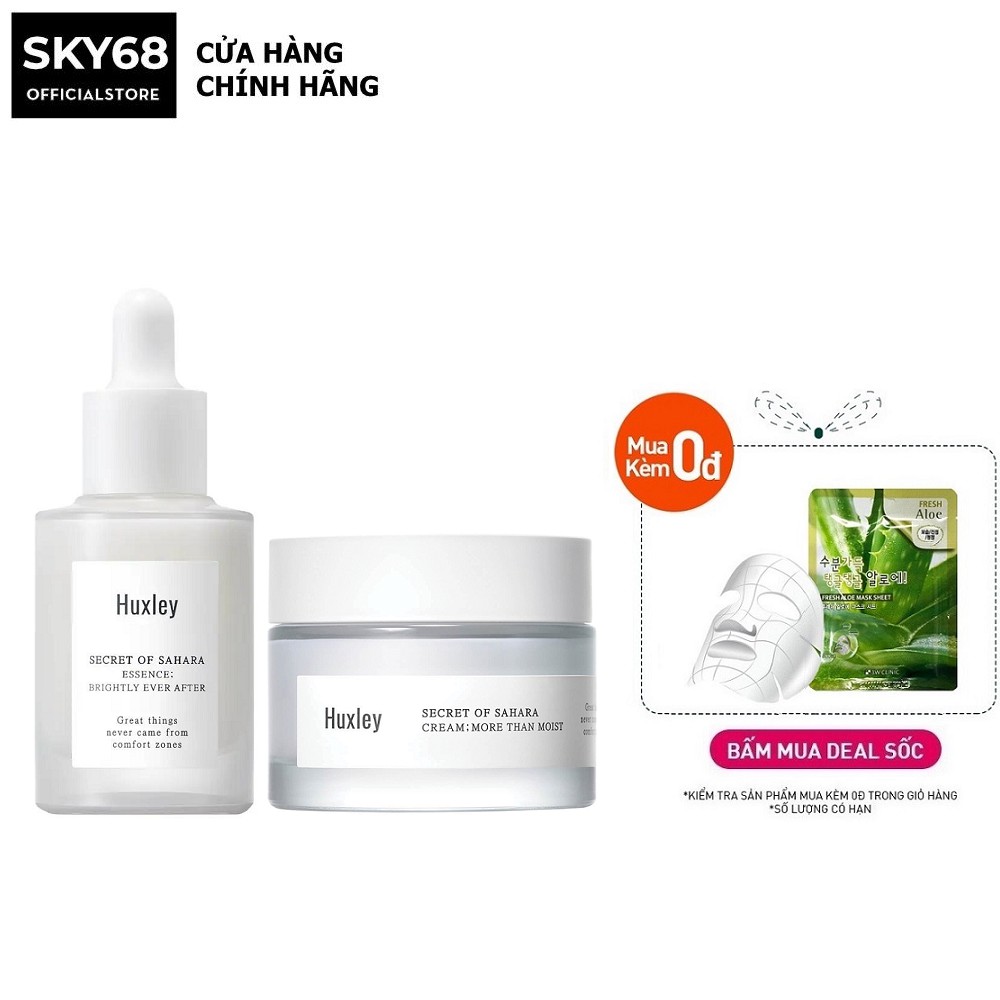 Combo Dưỡng Da Ẩm Mượt, Trắng Sáng Chiết Xuất Xương Rồng Huxley (SR Brightly Ever After 30ml + Kem More Than Moist 50ml)