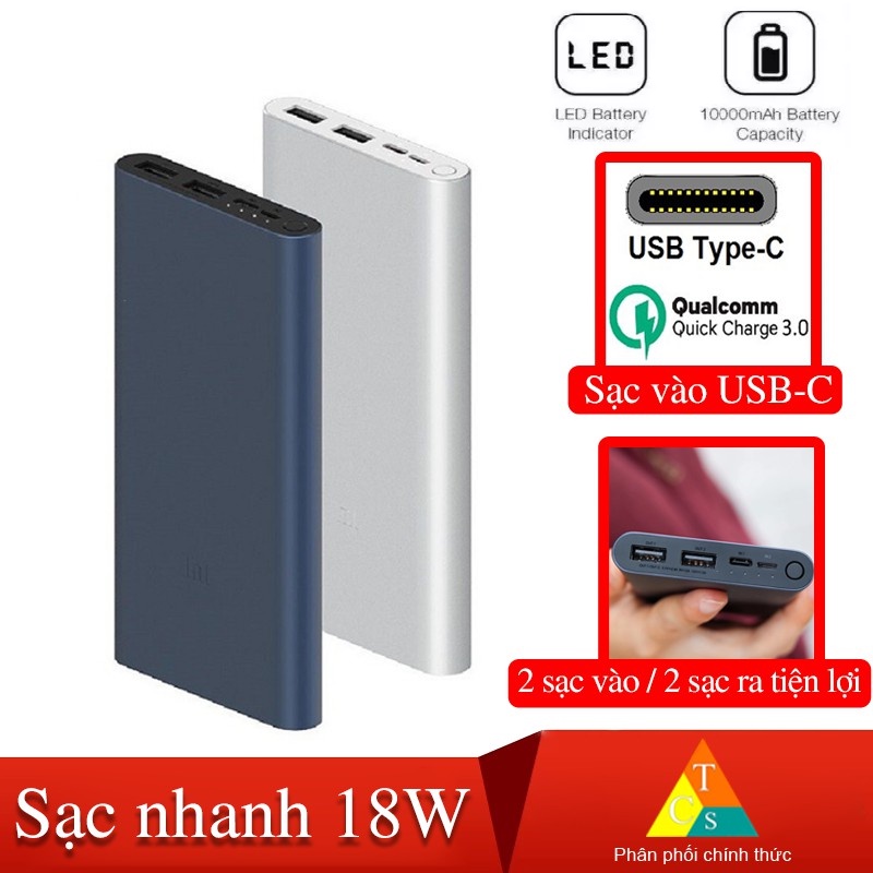 Pin Sạc Dự Phòng PLM13ZM 18W /  22.5W PB100DZM 10000mAh bản sạc nhanh