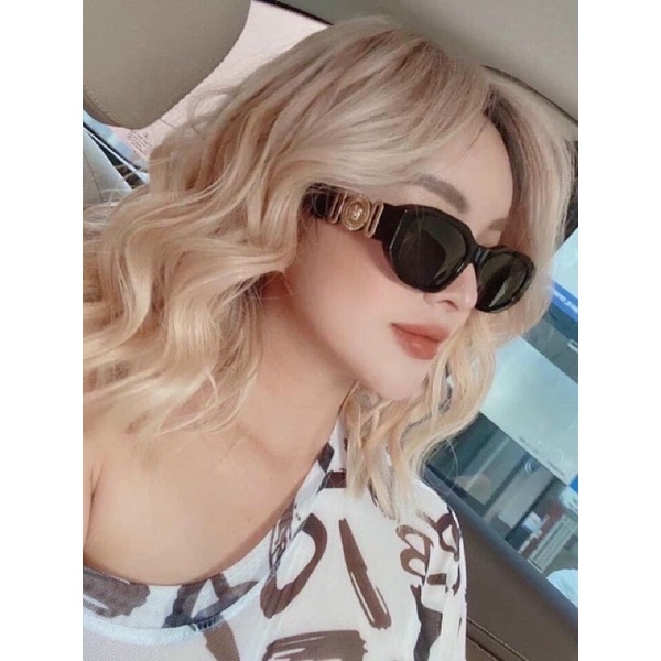 Kính mát thời trang VS VERSACE 2 màu đen trắng logo vàng,phong cách châu âu sang trọng.Kiểu dáng unisex,chống UV400