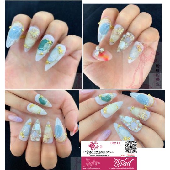 Hoa Khô Lụa Cánh To Ẩn Gel, Ẩn Bột - Phụ Kiện Trang Trí Móng Nail Art