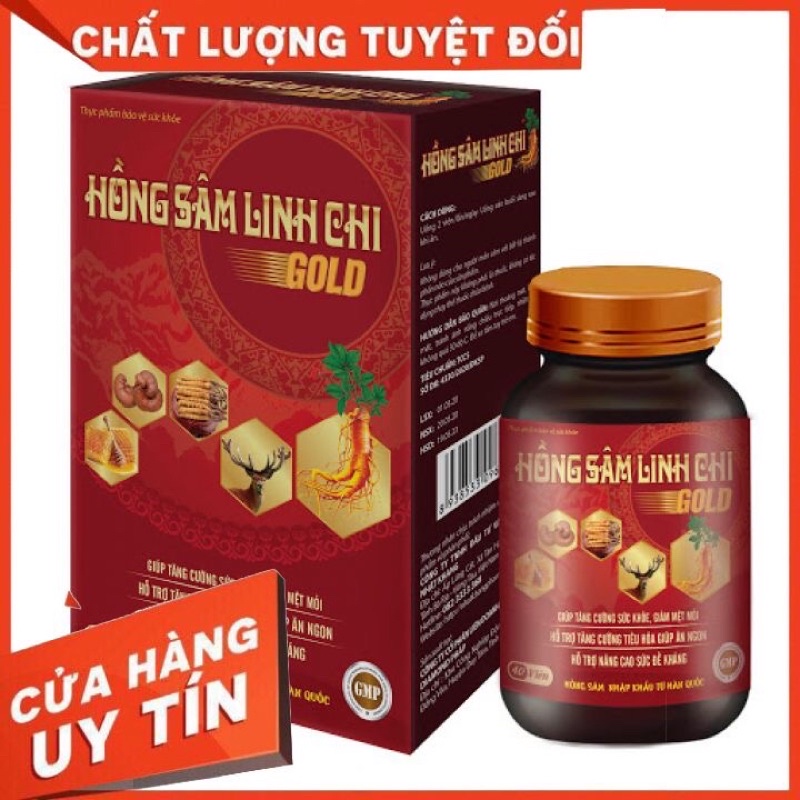 ✅Viên uống Hồng Sâm Linh Chi Gold giúp phục hồi sức khoẻ, tăng năng lượng cuộc sống mỗi ngày (hộp 40 viên)