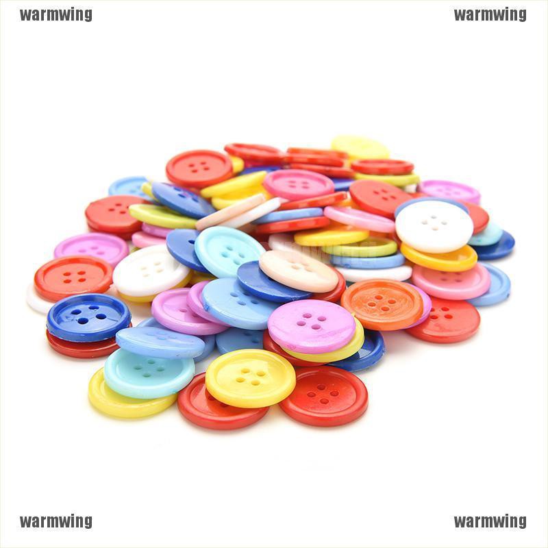 Set 100 nút tròn bằng nhựa làm đồ thủ công dành cho bé