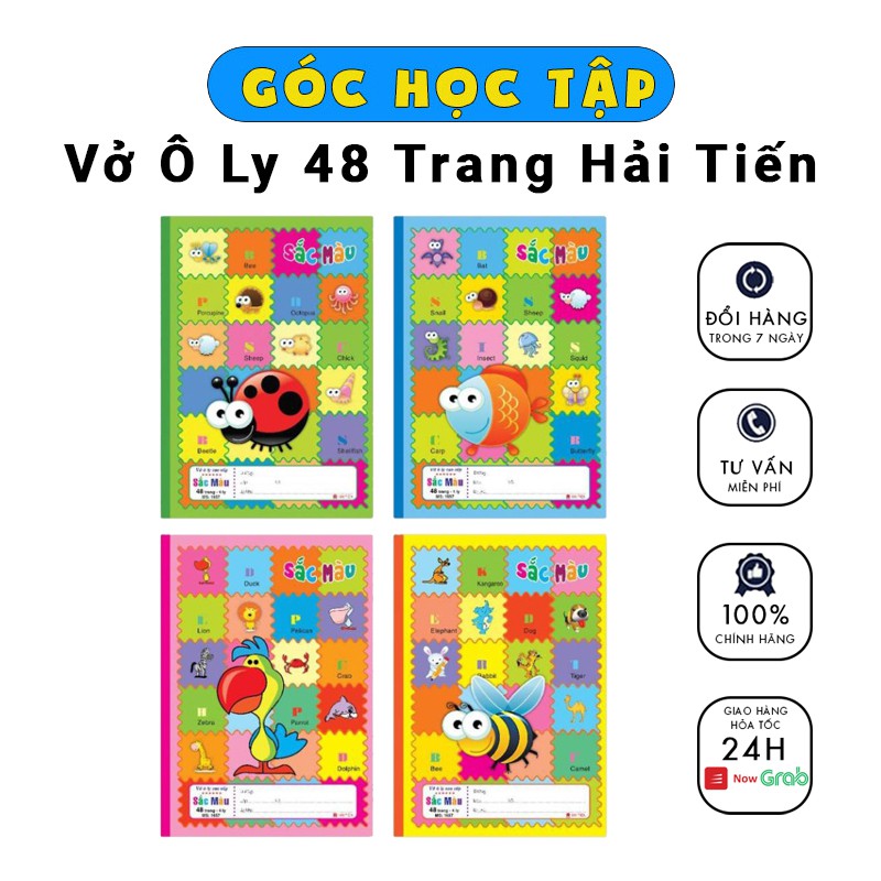 Vở ô ly 48 trang Hải Tiến sắc màu New cao cấp 6 sao ( màu giao ngẫu nhiên ) - Góc Học Tập