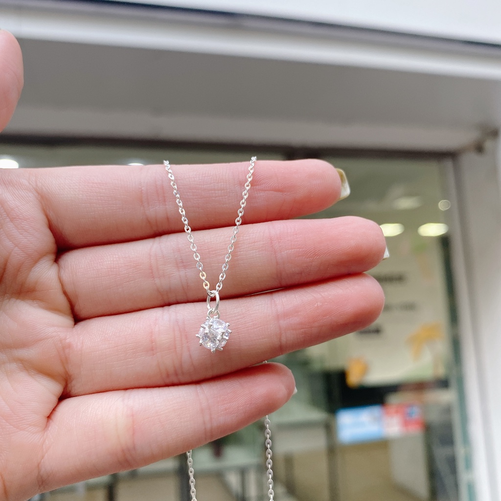 Dây Chuyền Bạc Ta Cao Cấp CaoBac Silver Hoạ Tiết Cầu Đá Thiết Kế Độc Lạ, Mới Lạ Dành Tặng Riêng Cho Bạn Gái