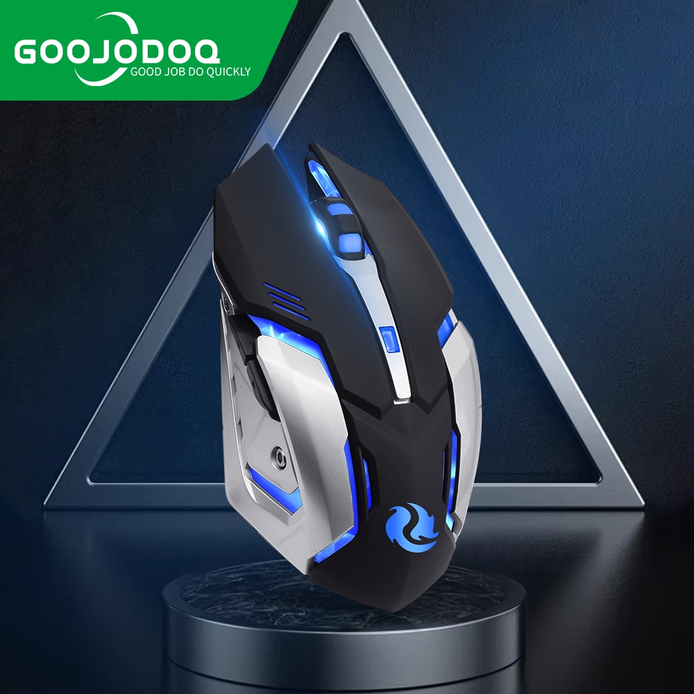 Chuột chơi game GOOJODOQ không dây 1600 DPI 2.4G sạc lại cổng USB